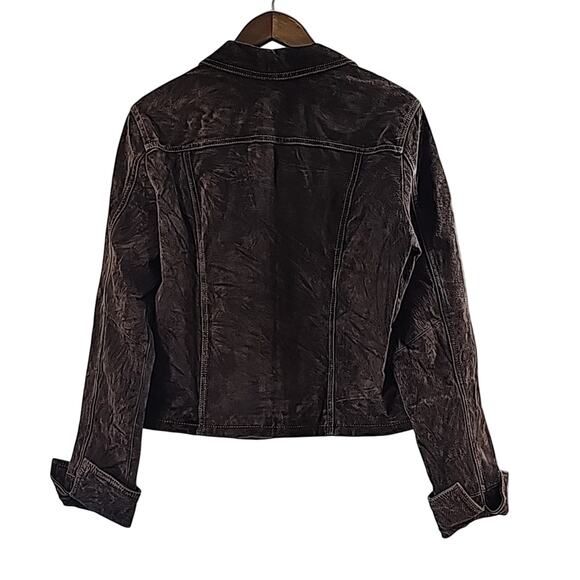 AMI Sz L Brown 100% Leather Y2K Western Lined Zipper Front Vintage Jacket Rodeo - Picture 2 of 12